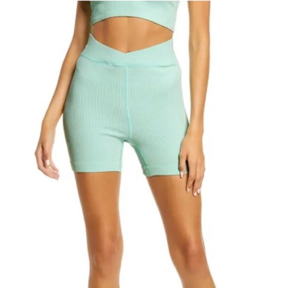 Free People Movement Turquoise Mint Free Throw Ribbed Biker Short Medium - Picture 5 of 9